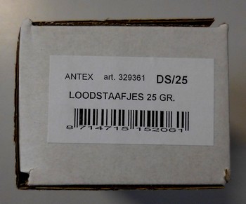 Loodstaafjes 25 gram, 25 st. doos